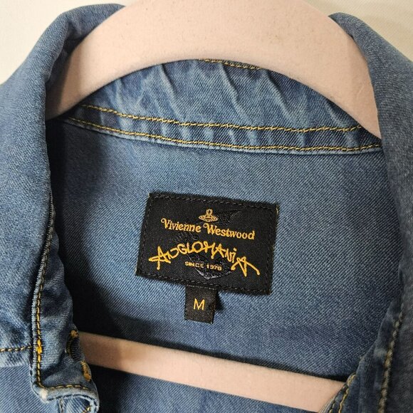 Vivienne Westwood‎ Anglomania Denim Shirt M Western Rodeo Artsy Art you Wear - Picture 6 of 13